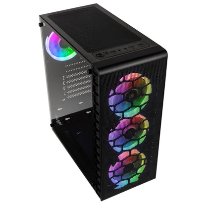 Kolink Observatory Lite Mesh RGB Mid-Tower - Tempered Glass - Black