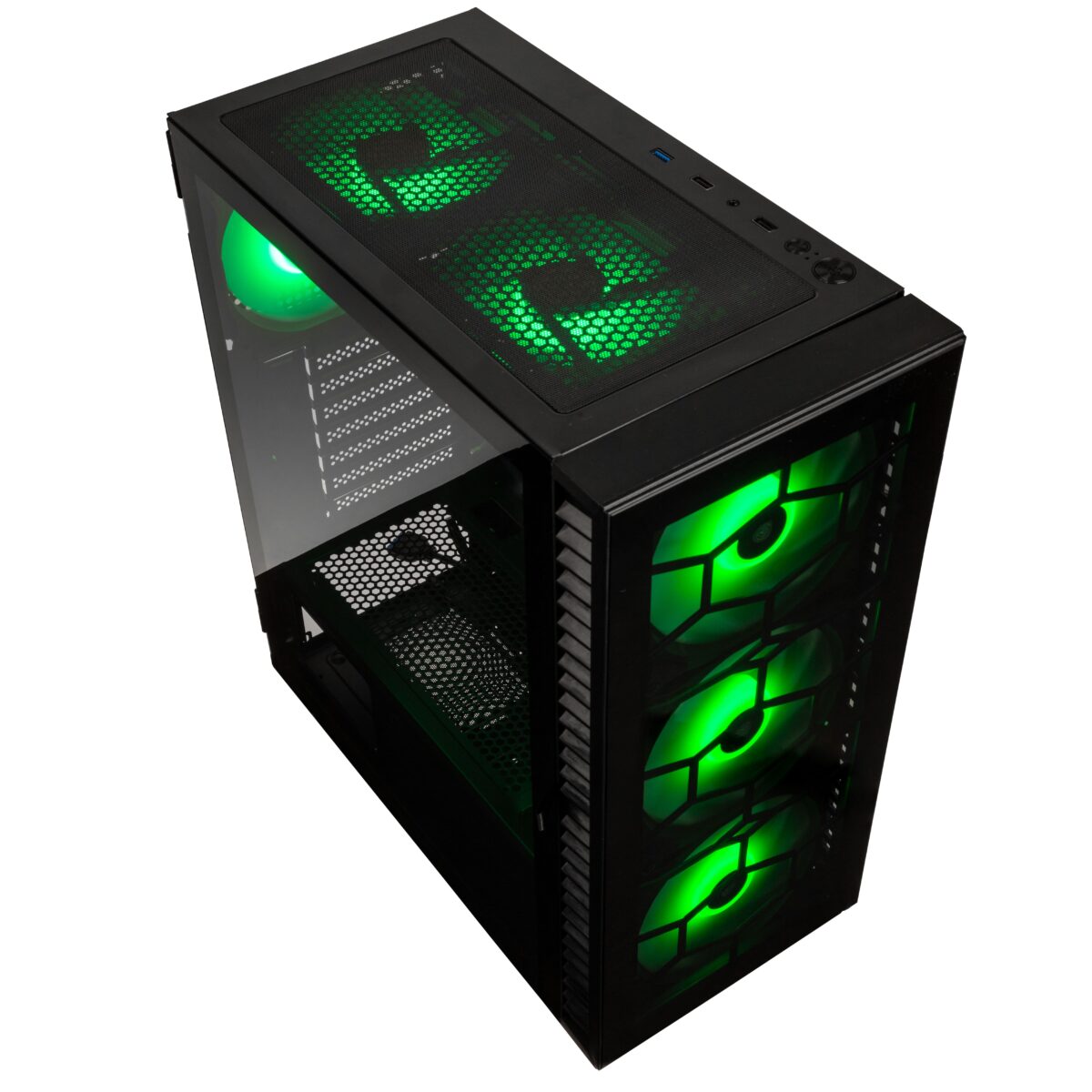 Kolink Observatory HF Glass ARGB Midi Tower Case - Black (with 6 ARGB fans - 3x140mm & 3x120mm)