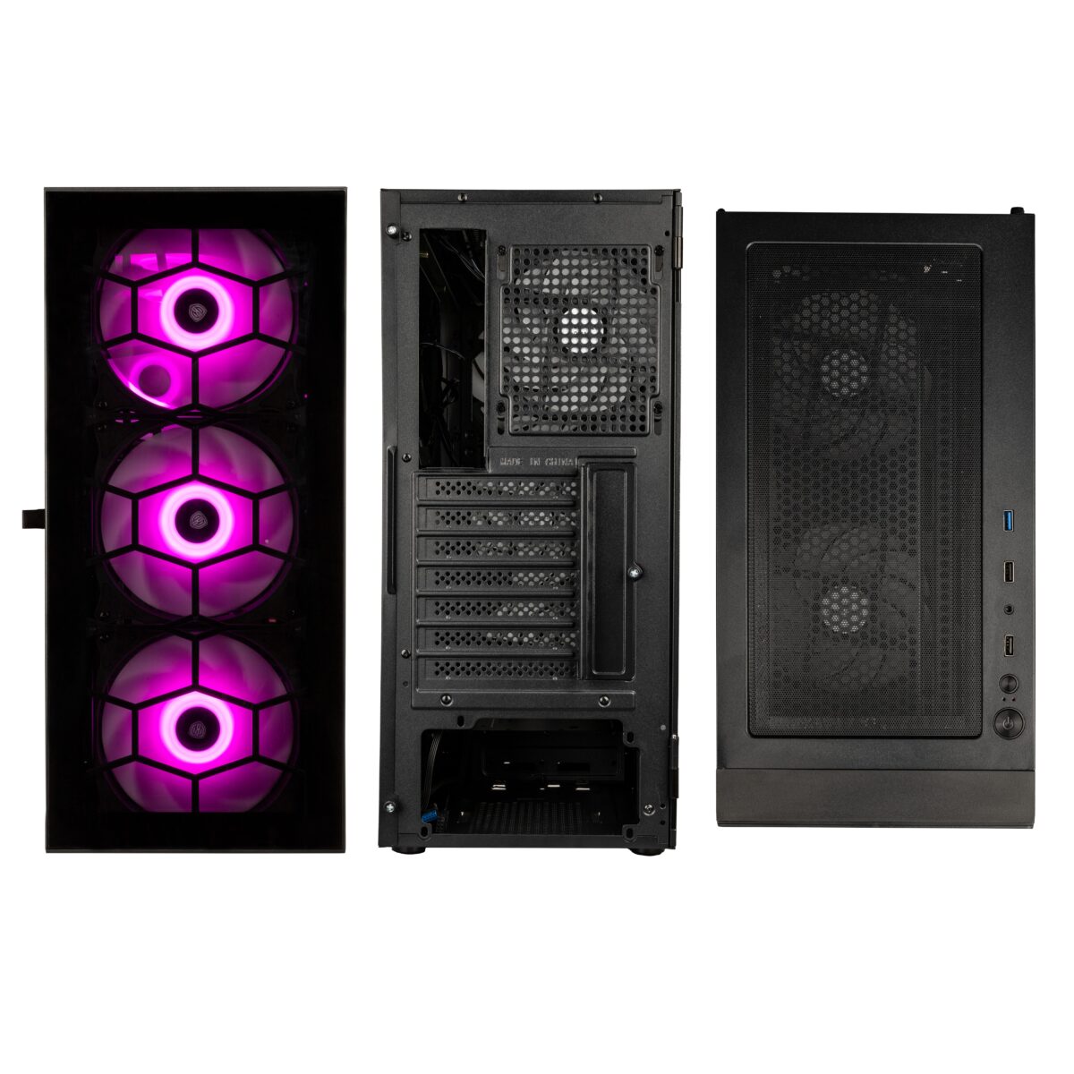 Kolink Observatory HF Glass ARGB Midi Tower Case - Black (with 6 ARGB fans - 3x140mm & 3x120mm)