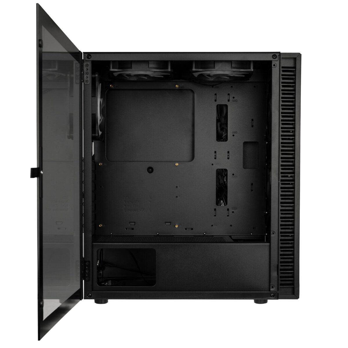 Kolink Observatory HF Glass ARGB Midi Tower Case - Black (with 6 ARGB fans - 3x140mm & 3x120mm)