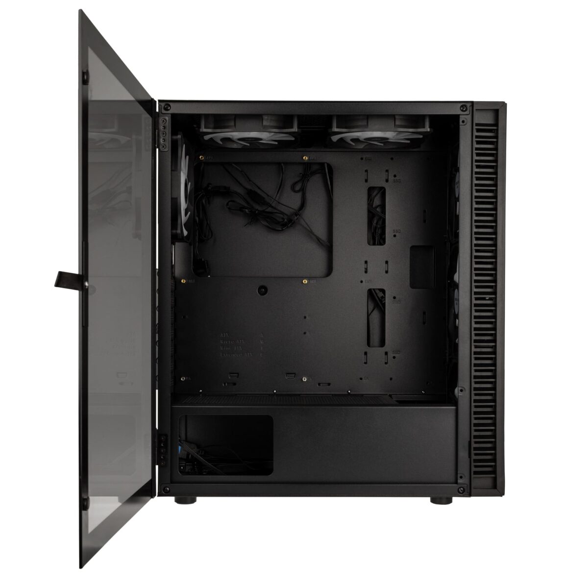 Kolink Observatory HF Mesh ARGB Midi Tower Case - Black (with 6 ARGB fans - 3x140mm & 3x120mm)