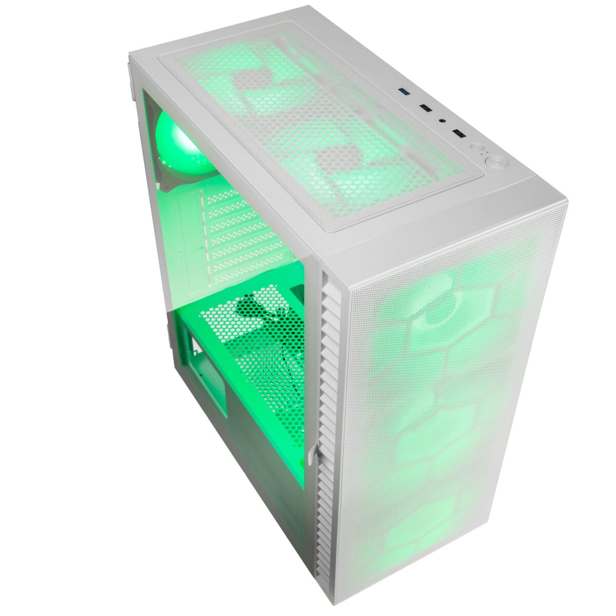 Kolink Observatory HF Mesh ARGB Midi Tower Case - White (with 6 ARGB fans - 3x140mm & 3x120mm )