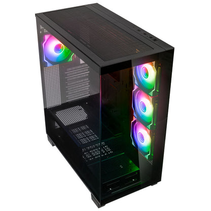 Kolink Unity Arena ARGB Midi Tower Showcase - Black E-ATX 420mm clearance with 4 ARGB Fans