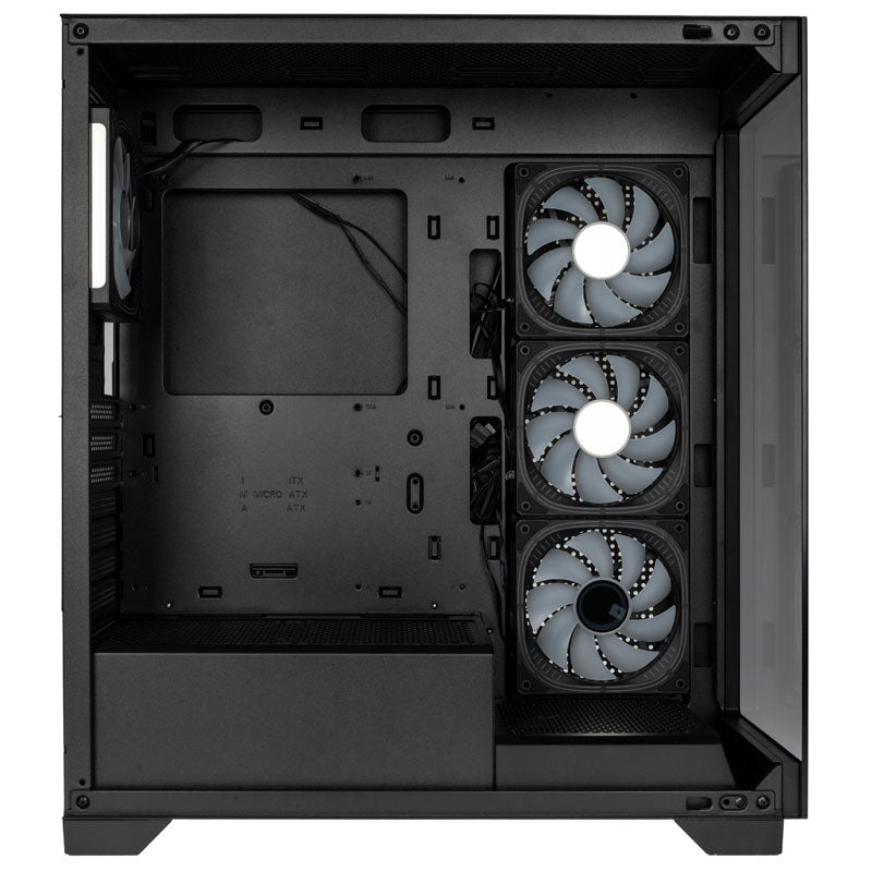 Kolink Unity Peak ARGB Midi Tower Showcase - Black ATX 400mm clearance with 4 ARGB Fans