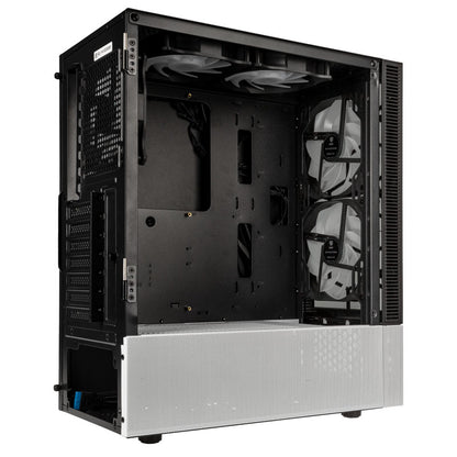 Kolink Observatory MX Glass ARGB Midi Tower Case – Black/White (with 5 ARGB fans - 2x140mm & 3x120mm