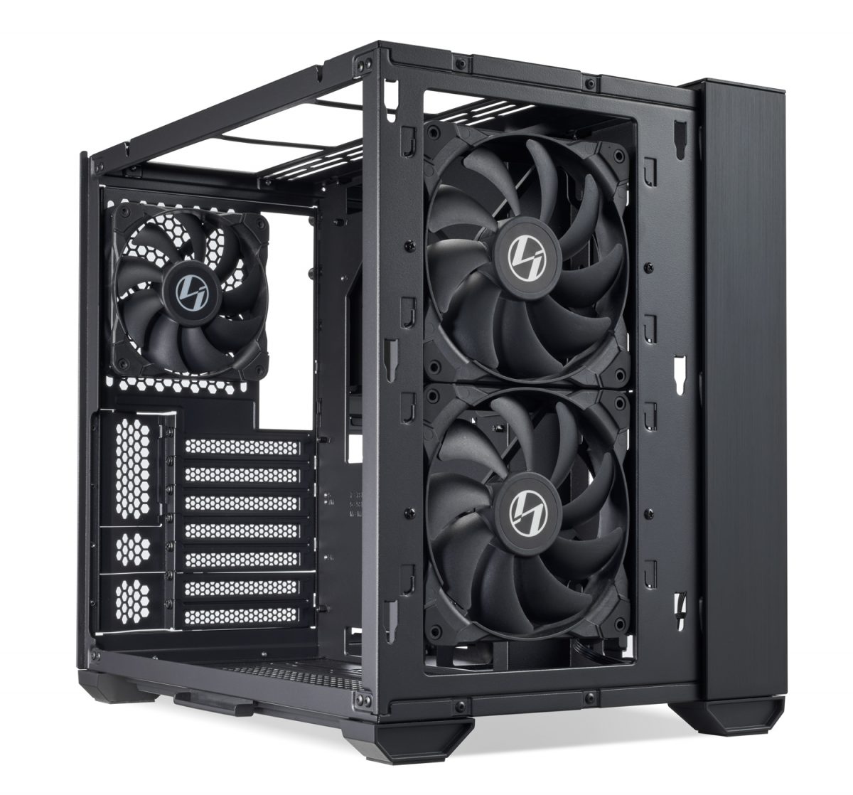 Lian Li O11 AIR MINI Black PC Case ATX / M-ATX with 3 standard Fans (front 120mmx2, rear 120mmx1) Me