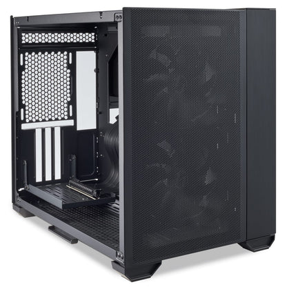 Lian Li O11 AIR MINI Black PC Case ATX / M-ATX with 3 standard Fans (front 120mmx2, rear 120mmx1) Me