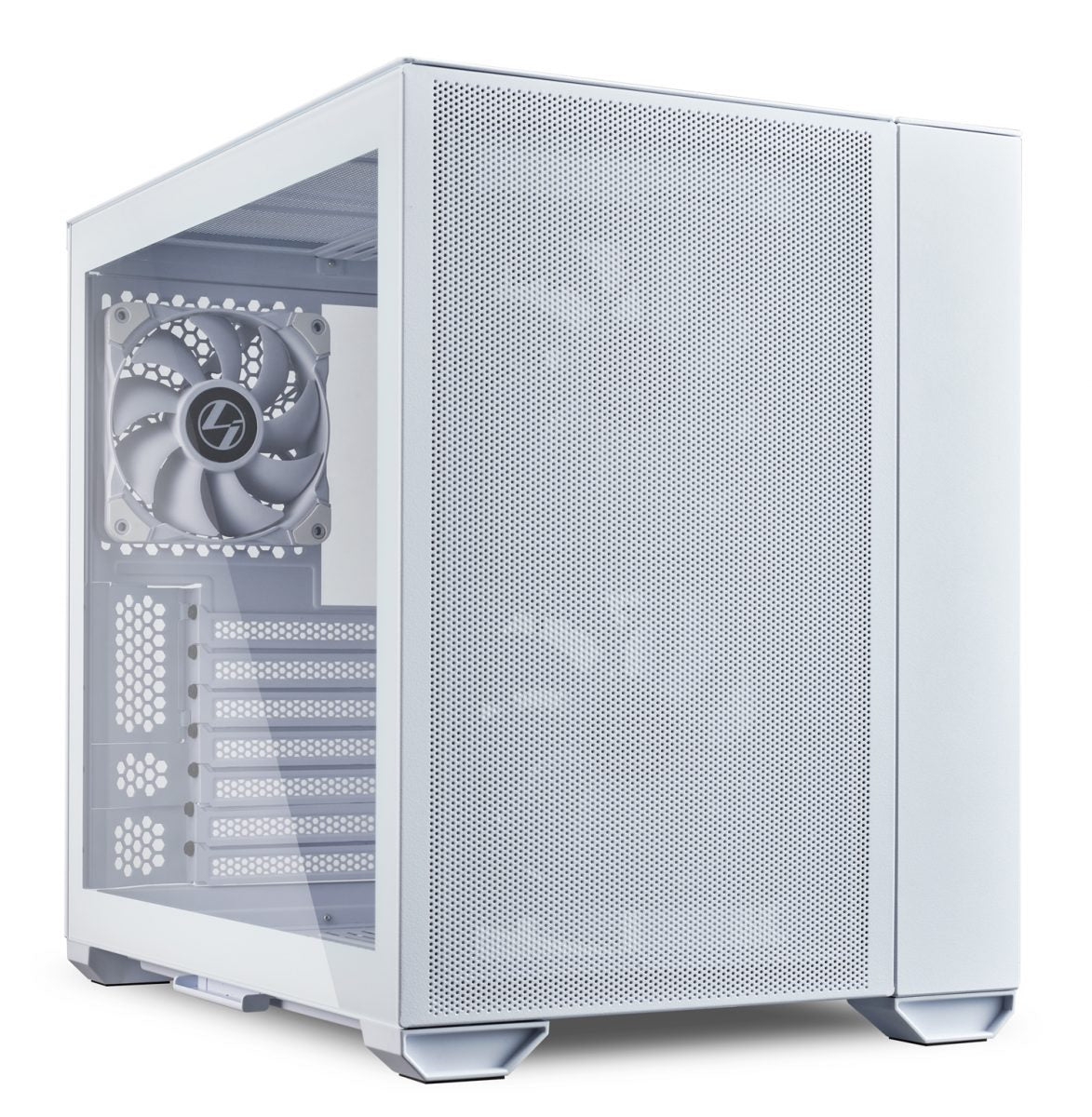 Lian Li O11 AIR MINI White PC Case ATX / M-ATX with 3 standard Fans (front 120mmx2, rear 120mmx1) Me