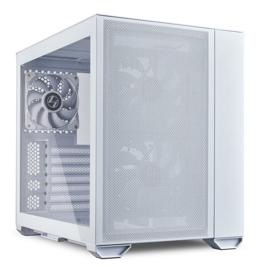 Lian Li O11 AIR MINI White PC Case ATX / M-ATX with 3 standard Fans (front 120mmx2, rear 120mmx1) Me