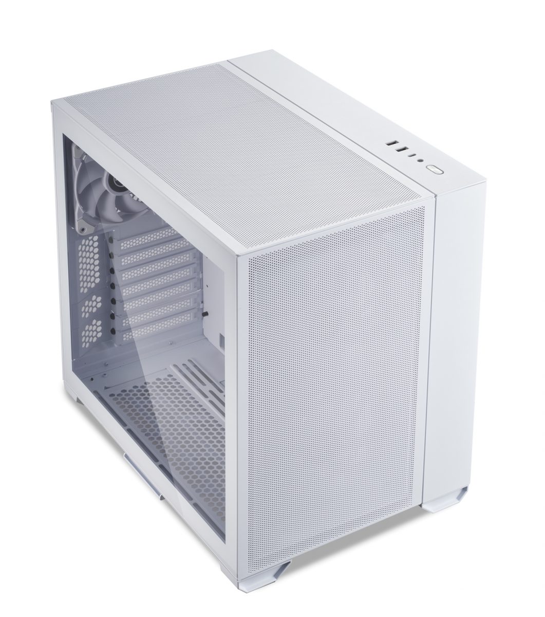 Lian Li O11 AIR MINI White PC Case ATX / M-ATX with 3 standard Fans (front 120mmx2, rear 120mmx1) Me