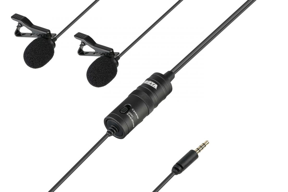 BOYA BY-M1DM wired mic Dual Lavalier Microphone