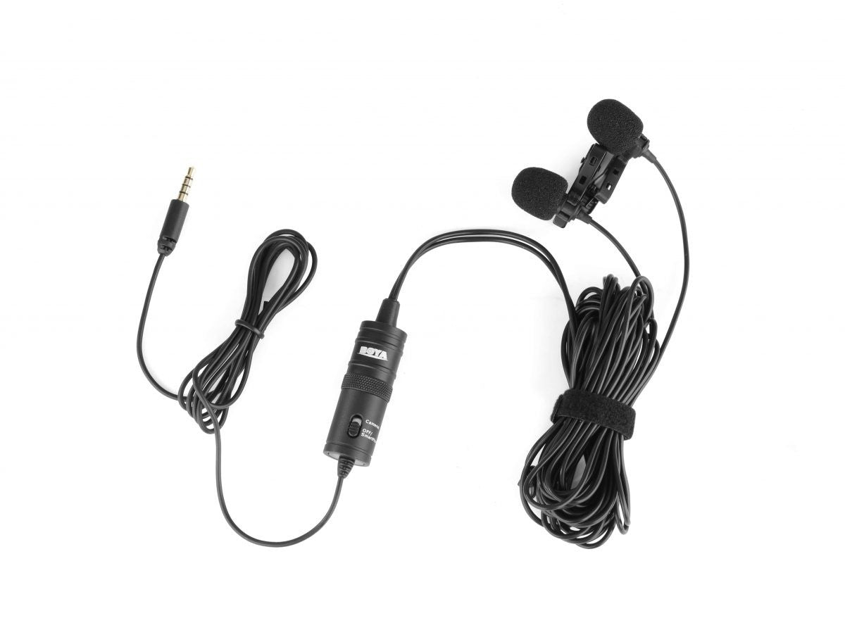 BOYA BY-M1DM wired mic Dual Lavalier Microphone