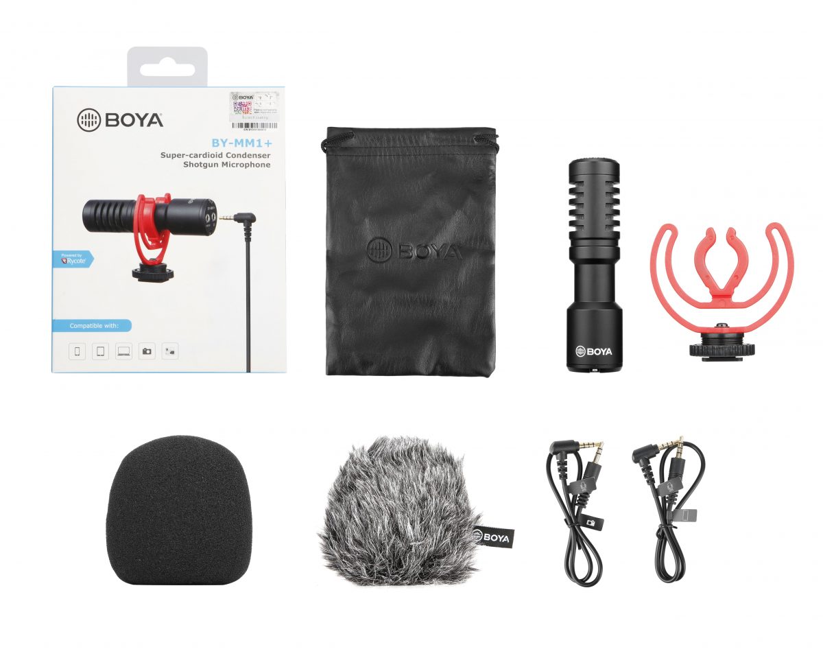 BOYA BY-MM1+ shotgun mic Universal Mini Shotgun Mic 3.5mm for camera, phone, laptop improved signal