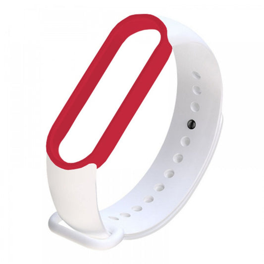 Softband Techonto Λουράκι Σιλικόνης Λευκό-Κόκκινο για Mi Smart Band 5/Mi Smart Band 6