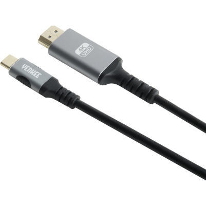 YENKEE YCU 430  Καλώδιο USB C σε HDMI 4K/60HZ μήκους 1,5m, Μαύρο