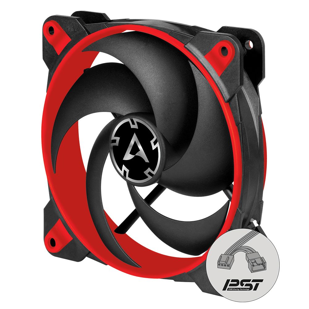 Arctic BIONIX P120 (RED) - Pressure-optimised 120 mm Gaming Fan with PWM PST