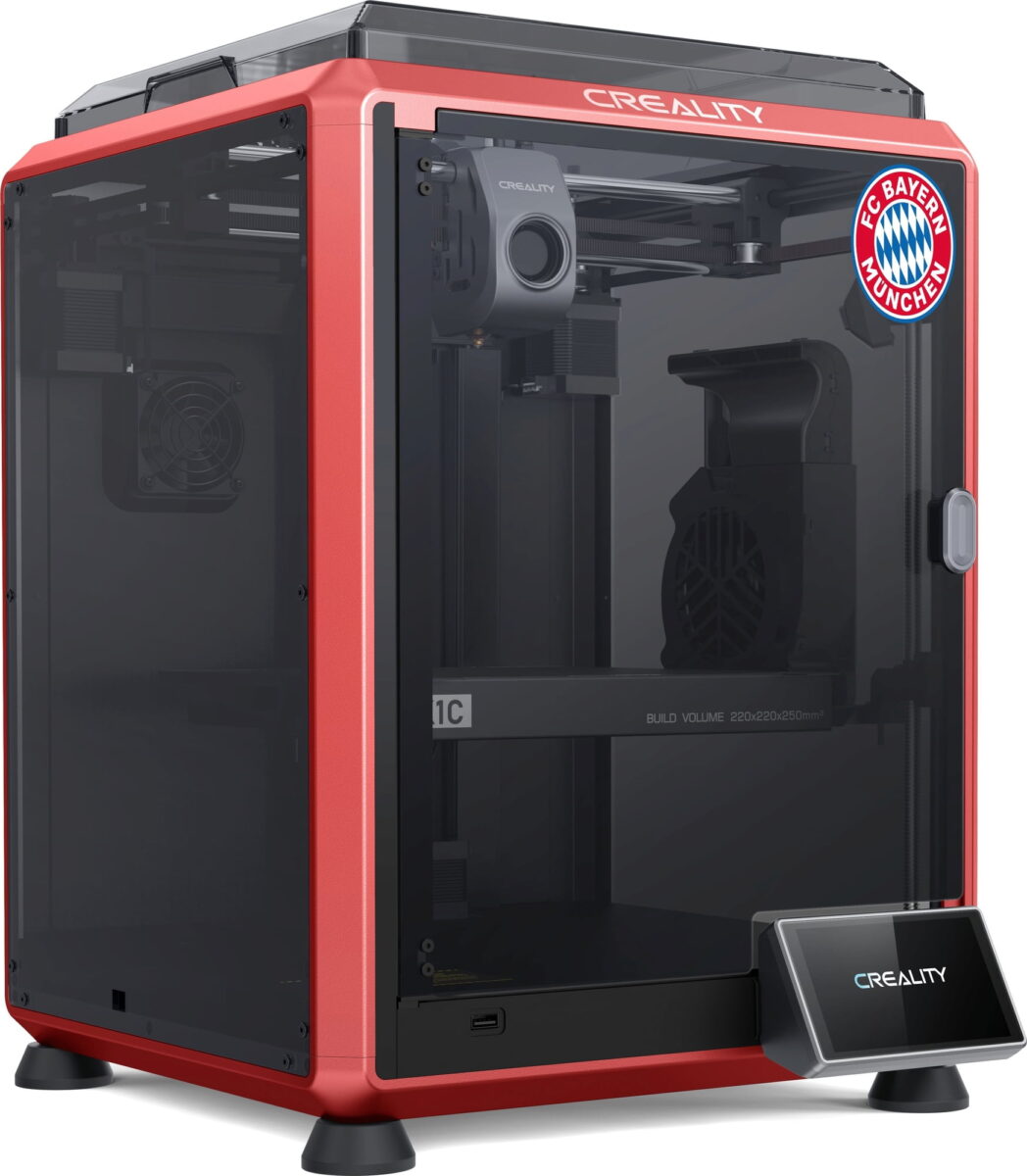 CREALITY K1C Red 3D Printer High Speed FDM Enclosed 600 mm/s silent fans, advanced nozzle