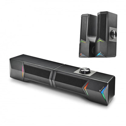 Gaming Bluetooth Soundbar 2.0 NGS GSX-B1200 Ηχομπάρα ισχύος 12W με RGB Lights σε χρώμα μαύρο