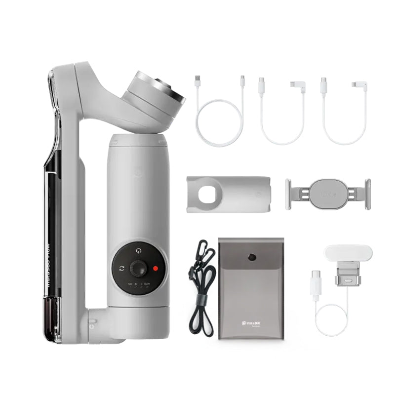 Insta360 Flow - Creator Kit Grey - AI Tracking Stabilizer phone gimbal, Spotlight TypeC & Lightning