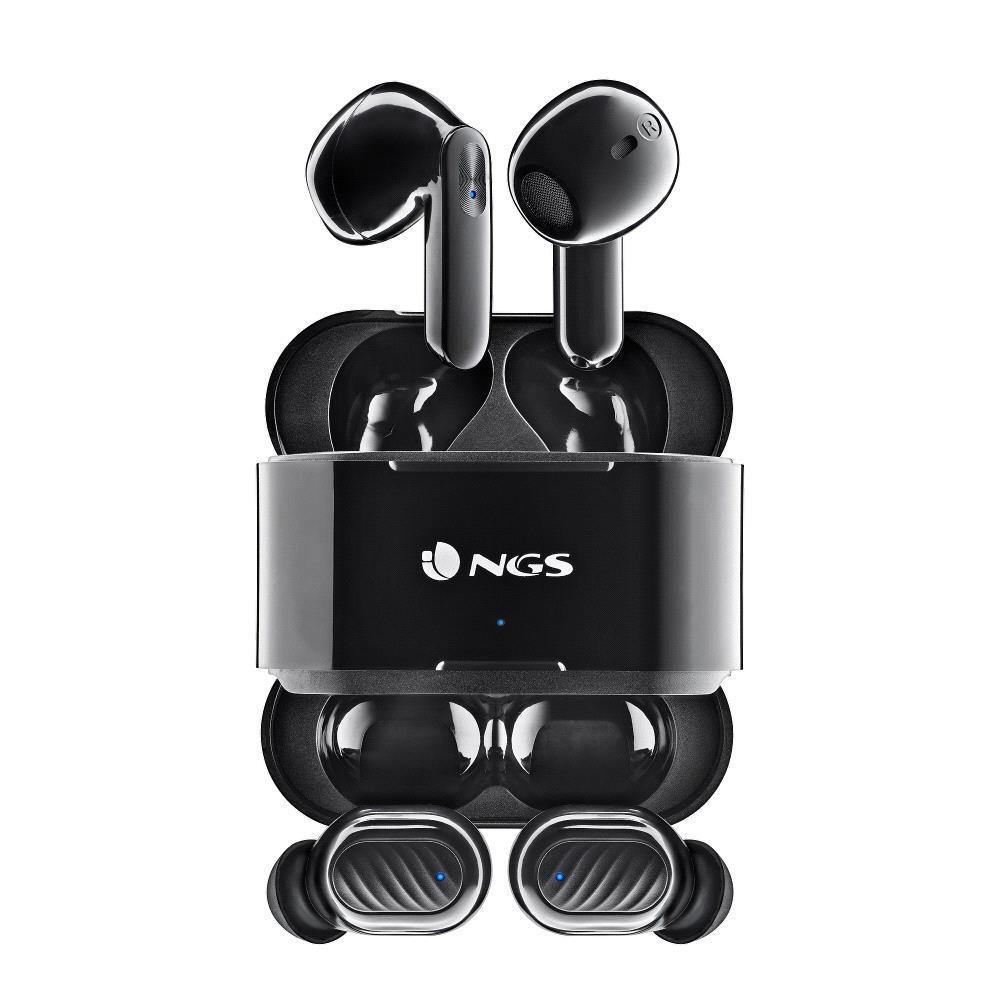 Ακουστικά  Bluetooth Handsfree NGS Artica Duo In-ear με Θήκη Φόρτισης Μαύρα