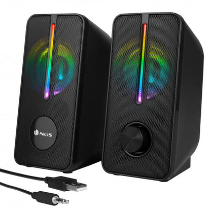 Gaming Speakers 2.0 NGS GSX-150 με τροφοδοσία USB ισχύος 12W και RGB Lights μαύρα