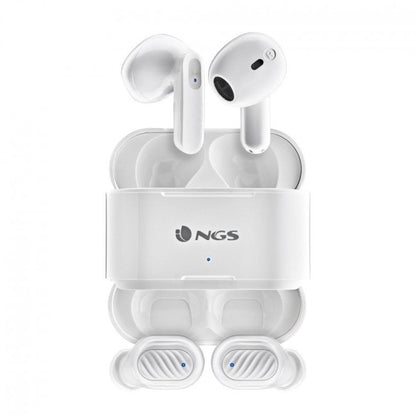 Ακουστικά  Bluetooth Handsfree NGS Artica Duo In-ear με Θήκη Φόρτισης Άσπρα