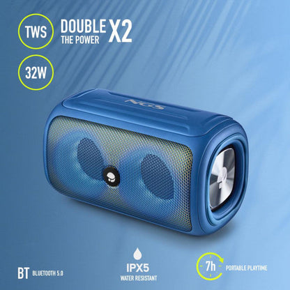 Bluetooth Ηχείο NGS Roller Beast 16W με Ραδιόφωνο Μπλε