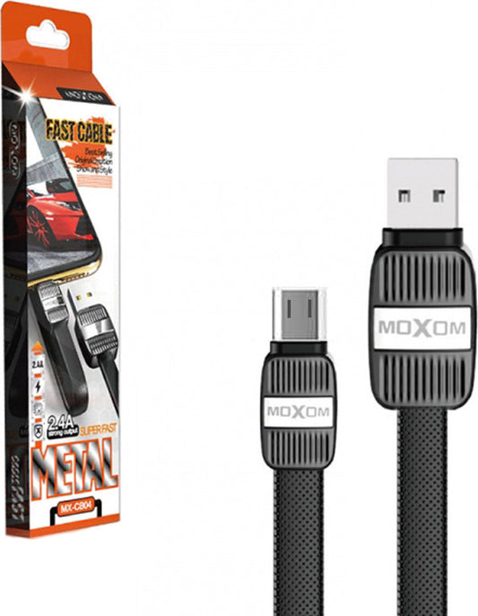 Καλώδιο Σύνδεσης/Φόρτισης Moxom MX-CB04 Micro USB Cable 2.4A Black (1m)