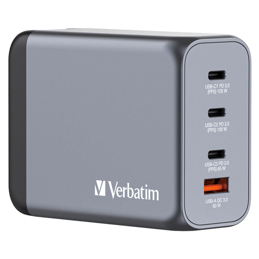 Φορτιστής Verbatim USB-A & 3 Θύρες USB-C 200W Power Delivery / Quick Charge 3.0 Γκρι (32204)