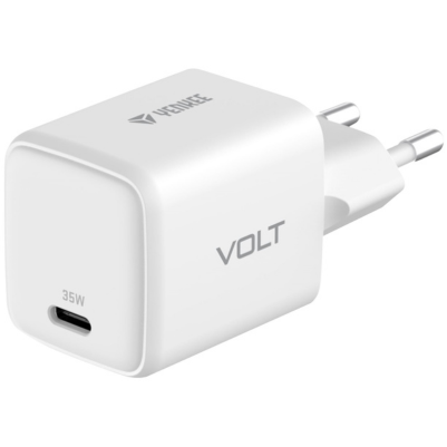 YENKEE YAC G35 VOLT Φορτιστής USB-C, 35W Τεχνολογίας GaN με QC 4.0+, PD 3.0, AFC, FCP, Λευκός