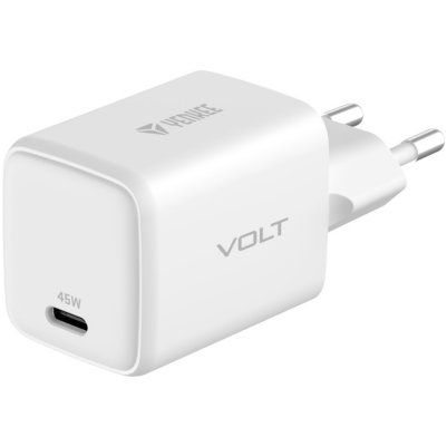 YENKEE YAC G45 VOLT Φορτιστής USB-C, 45W Τεχνολογίας GaN με QC 4.0+, PD 3.0, AFC, FCP, Λευκός