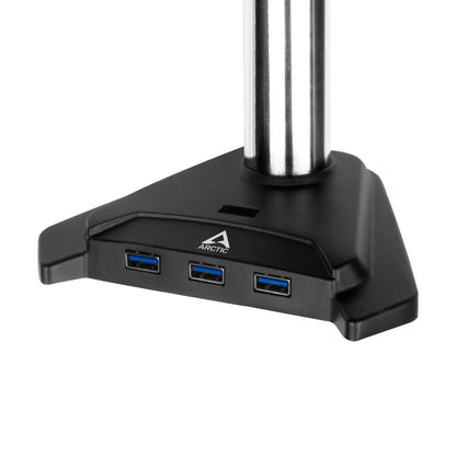 Arctic Z3 Pro Gen 3 (Matt black) Triple-Monitor Arm 4 ports USB 3.0 hub