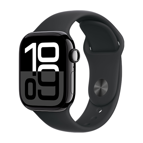 Apple Watch Series 10 GPS 42mm Jet Black Aluminium Case with Sport Loop Black