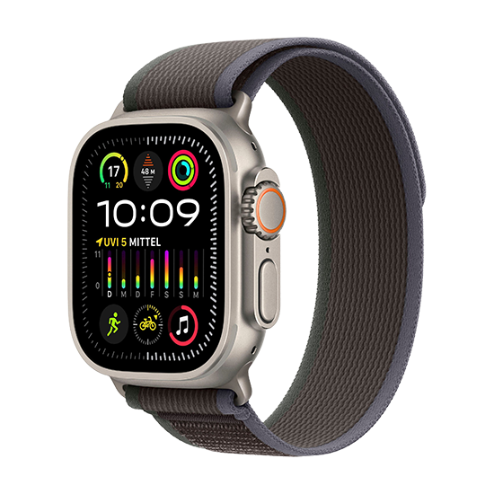 Apple Watch Ultra 2 LTE 49mm Titanium Case with Trail Loop S/M Blue/Black